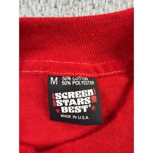 Vintage Screen Stars Best T-Shirt Mens MED Red Blank Single Stitch Made In USA